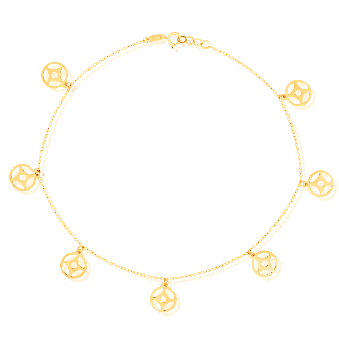 18K Real Gold Round Anklet