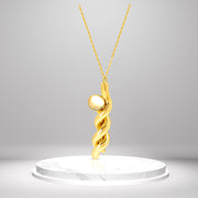 18K Real Gold Twisted Nail Necklace