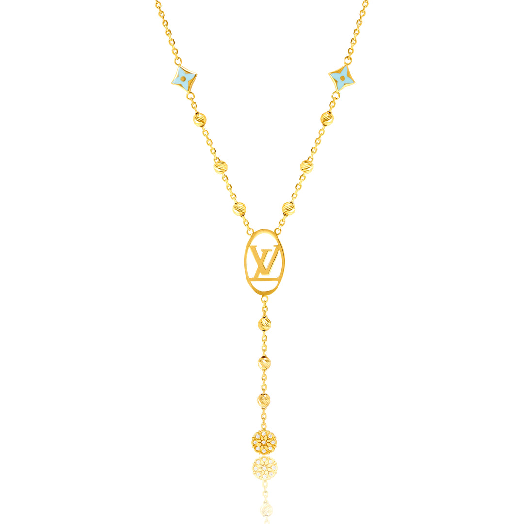 18K Real Gold L.V Seed Necklace