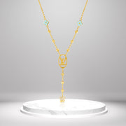18K Real Gold L.V Seed Butterfly Necklace