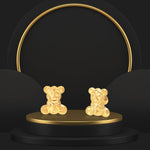 Load image into Gallery viewer, 18K Real Gold Teddy Bear Screw Earring Set
