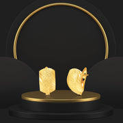 18K Real Gold Curved Clip Earring Set