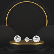 18K Real White Gold Seed Earring Set