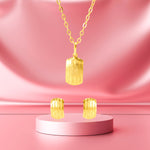 Load image into Gallery viewer, 18K Real Gold Curved Square Jewelry Set
