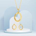 Load image into Gallery viewer, 18K Real  Gold Oval Twisted Jewelry Set
