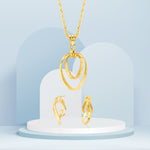 Load image into Gallery viewer, 18K Real Gold Double Oval Twisted Jewelry Set
