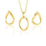 Load image into Gallery viewer, 18K Real Gold Oval Twisted Jewelry Set
