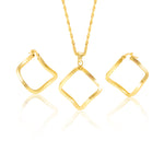 Load image into Gallery viewer, 18K Real Gold Square Twisted Jewelry Set
