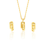 Load image into Gallery viewer, 18K Real Gold Double Square Jewelry Set
