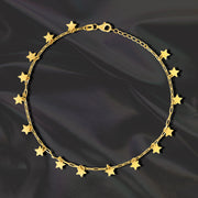 18K Real Gold Star Anklet