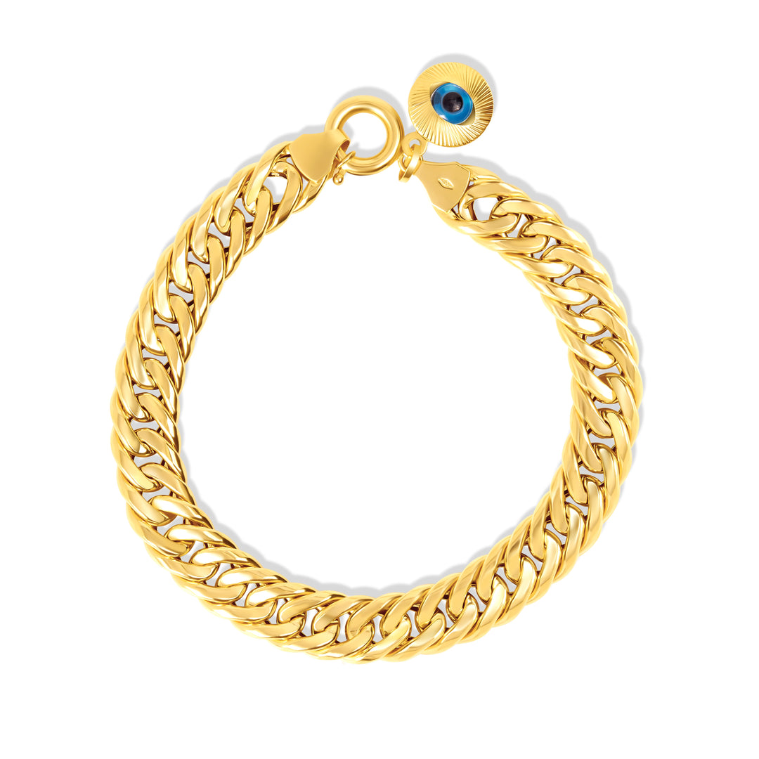 18K Real Gold Thick Linked Bracelet