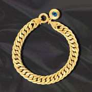 18K Real Gold Thick Linked Bracelet