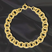 18K Real Gold Thick Linked Bracelet