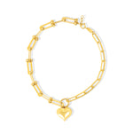 Load image into Gallery viewer, 18K Real Gold U-Linked Heart Bracelet
