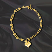 18K Real Gold U-Linked Heart Bracelet
