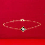 Load image into Gallery viewer, 18K Real Gold Black Flower Jewelry Set
