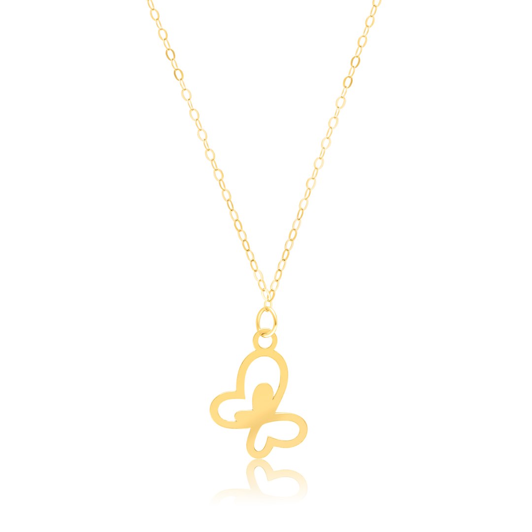 18K Pure Gold Butterfly Fine Necklace