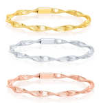 Load image into Gallery viewer, 18K Real Gold 3 Color Elastic Bangle Set
