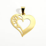 Load image into Gallery viewer, 18K Pure Gold Heart w/ Love Design Necklace | Necklace | 18K Gold Jewelry
