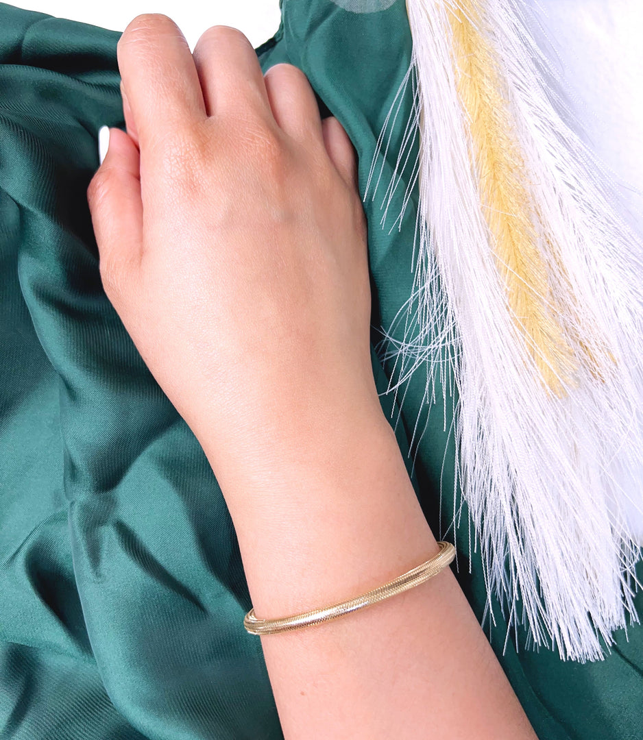 18K Real Gold Elastic Bangle