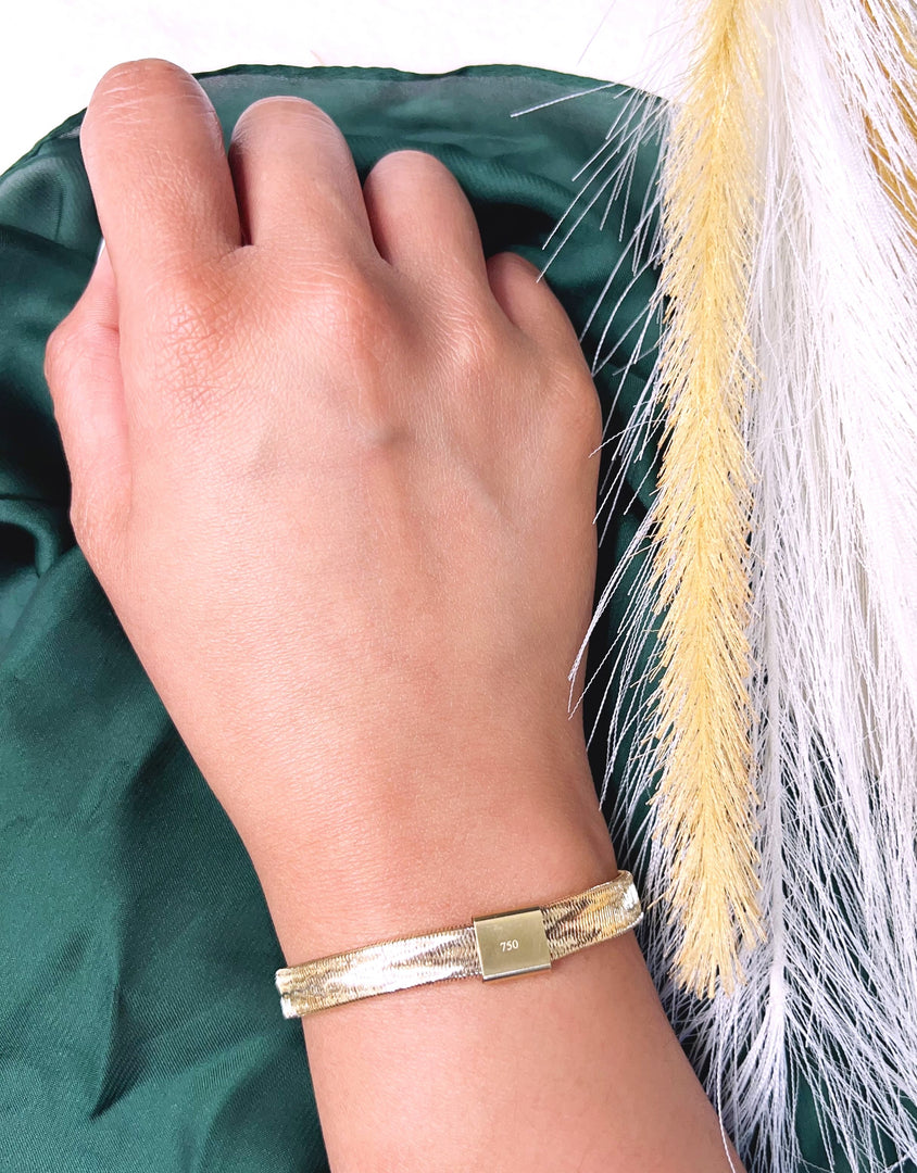 18K Real Gold Elastic Bangle