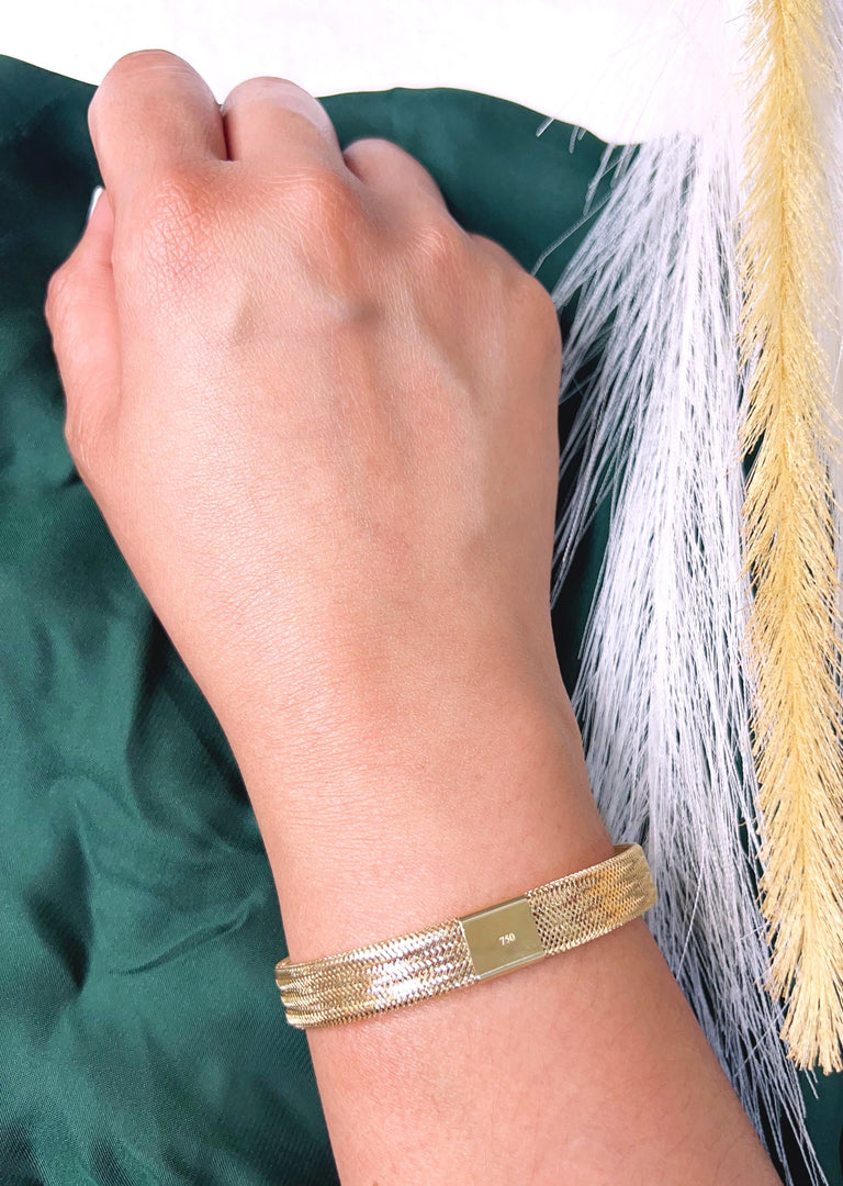 18K Real Gold Elastic Bangle