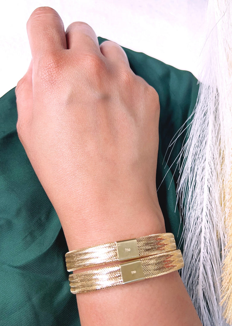 18K Real Gold Elastic Bangle