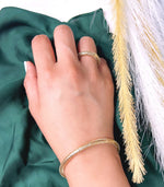 Load image into Gallery viewer, 18K Real Gold Elastic Bangle &amp; Ring Set
