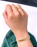 Load image into Gallery viewer, 18K Real Gold Elastic Bangle &amp; Ring Set
