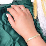 Load image into Gallery viewer, 18K Real Gold Elastic Bangle &amp; Ring Set
