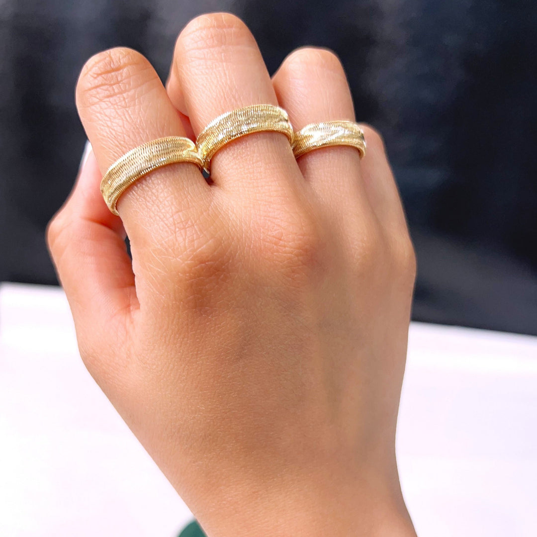 18K Real Gold Elastic Ring