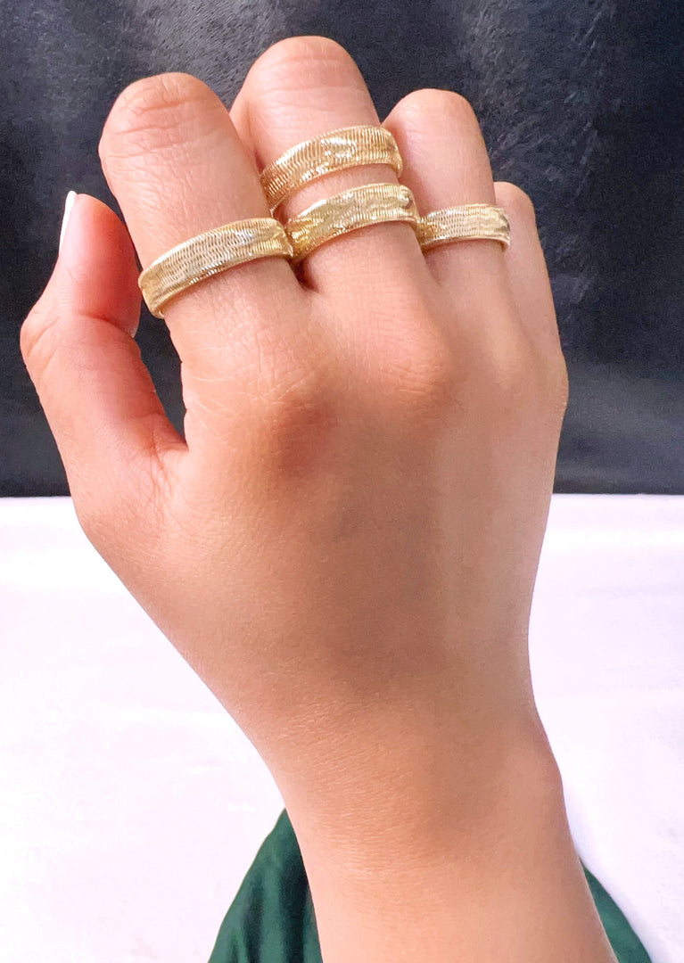 18K Real Gold Elastic Ring