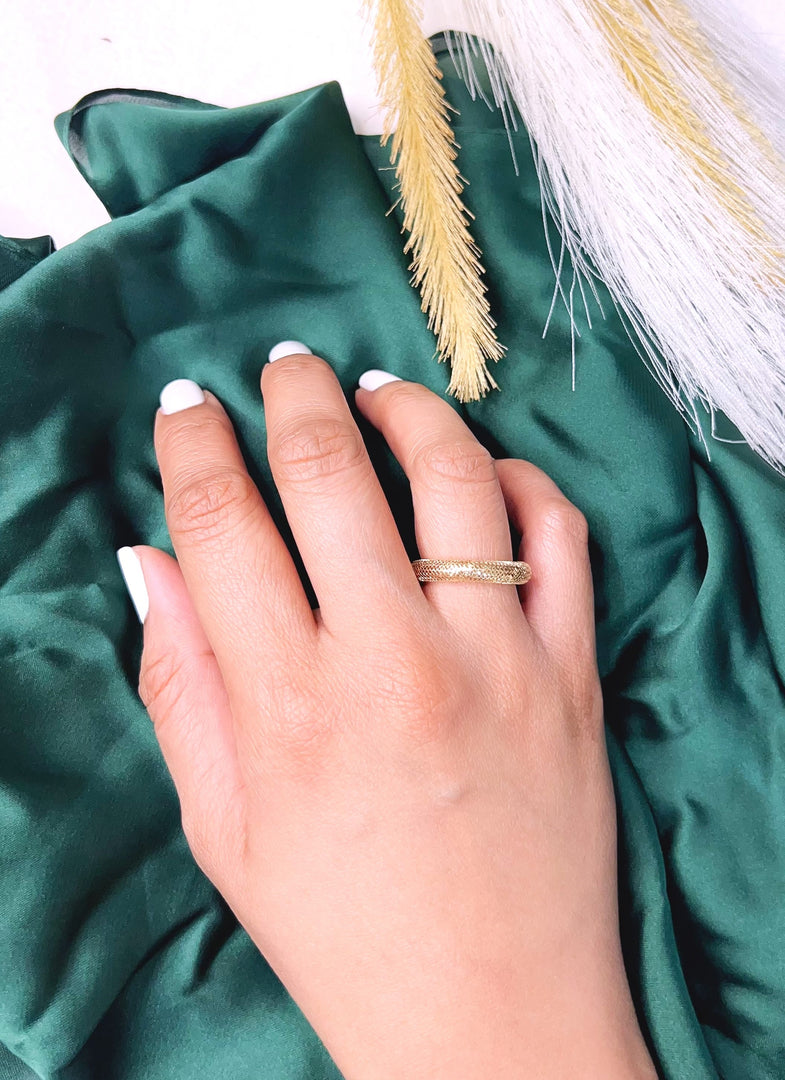 18K Real Gold Elastic Ring