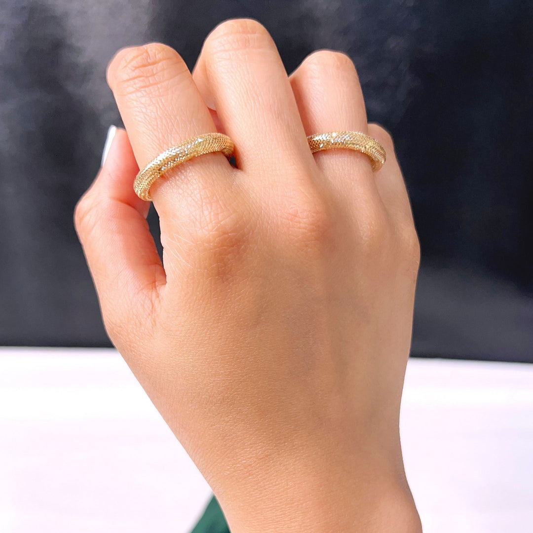 18K Real Gold Elastic Ring