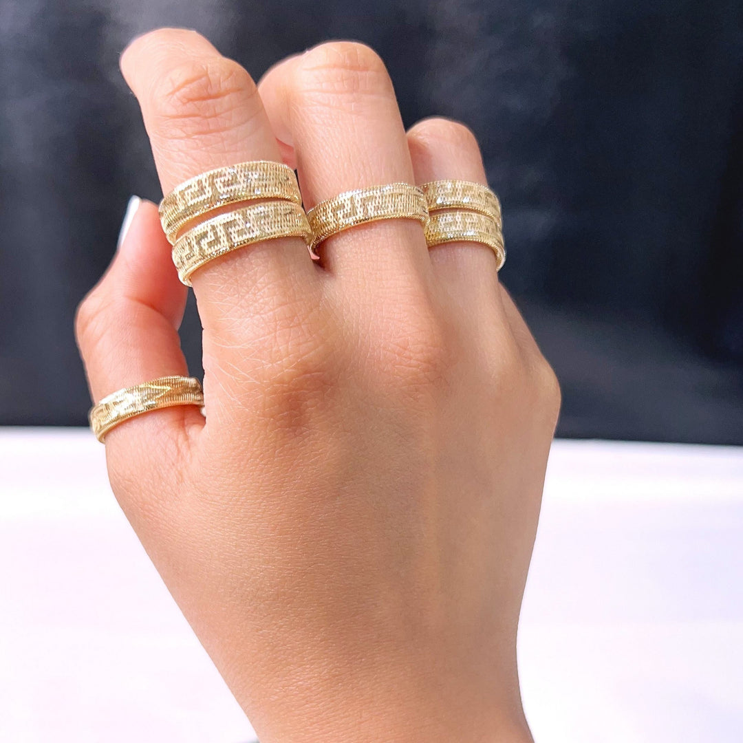 18K Real Gold Elastic Ring