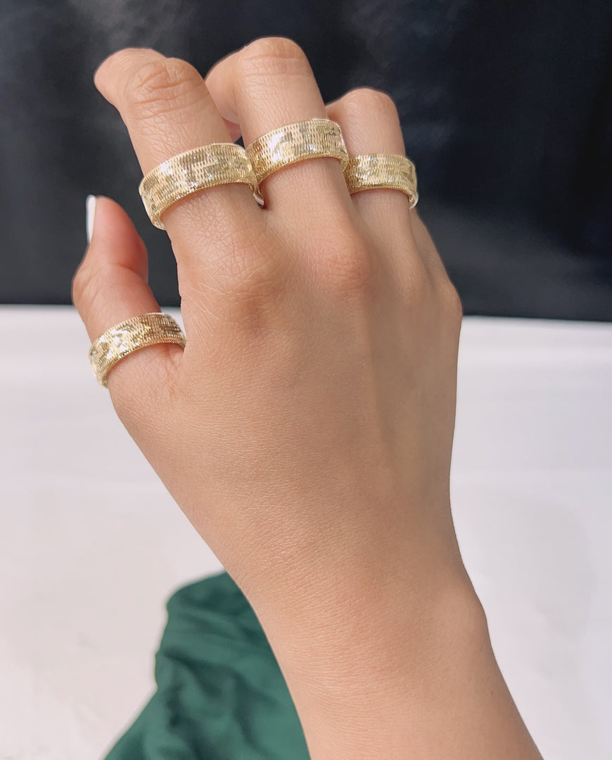 18K Real Gold Elastic Ring