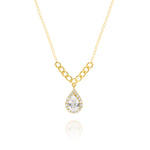 Load image into Gallery viewer, 18K Real Gold Drop Stone Necklace