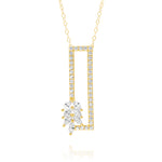 Load image into Gallery viewer, 18K Real Gold Square Flower Stone Necklace
