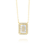 Load image into Gallery viewer, 18K Real Gold Square Stone Necklace
