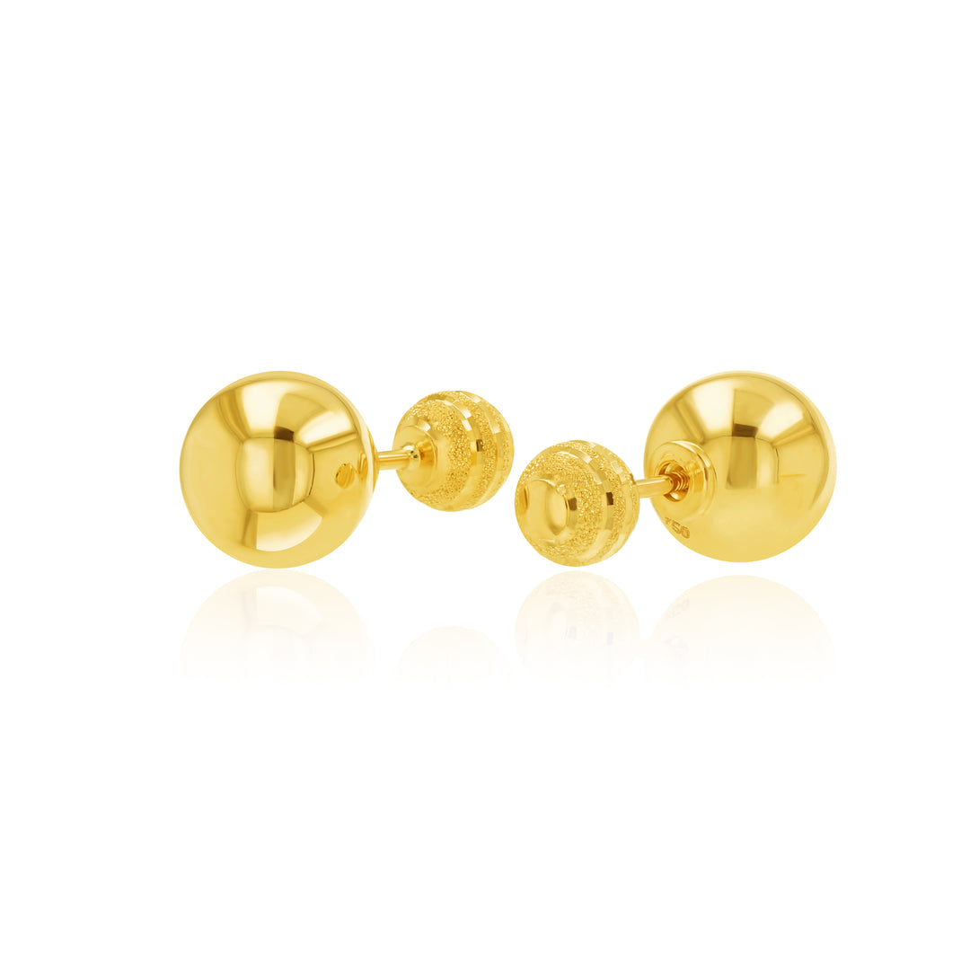 18K Real Gold Ball Seeds Earrings