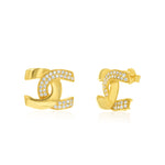 Load image into Gallery viewer, 18K Real Gold C.H Stone Earrings
