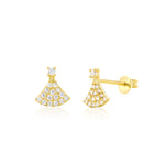 Load image into Gallery viewer, 18K Real Gold Stone Stud Earrings
