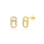 Load image into Gallery viewer, 18K Real Gold Stone Stud Earrings
