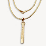 Load image into Gallery viewer, 18K Real Gold C.H Long Bar Necklace