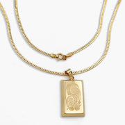 18K Real Gold Bar Necklace