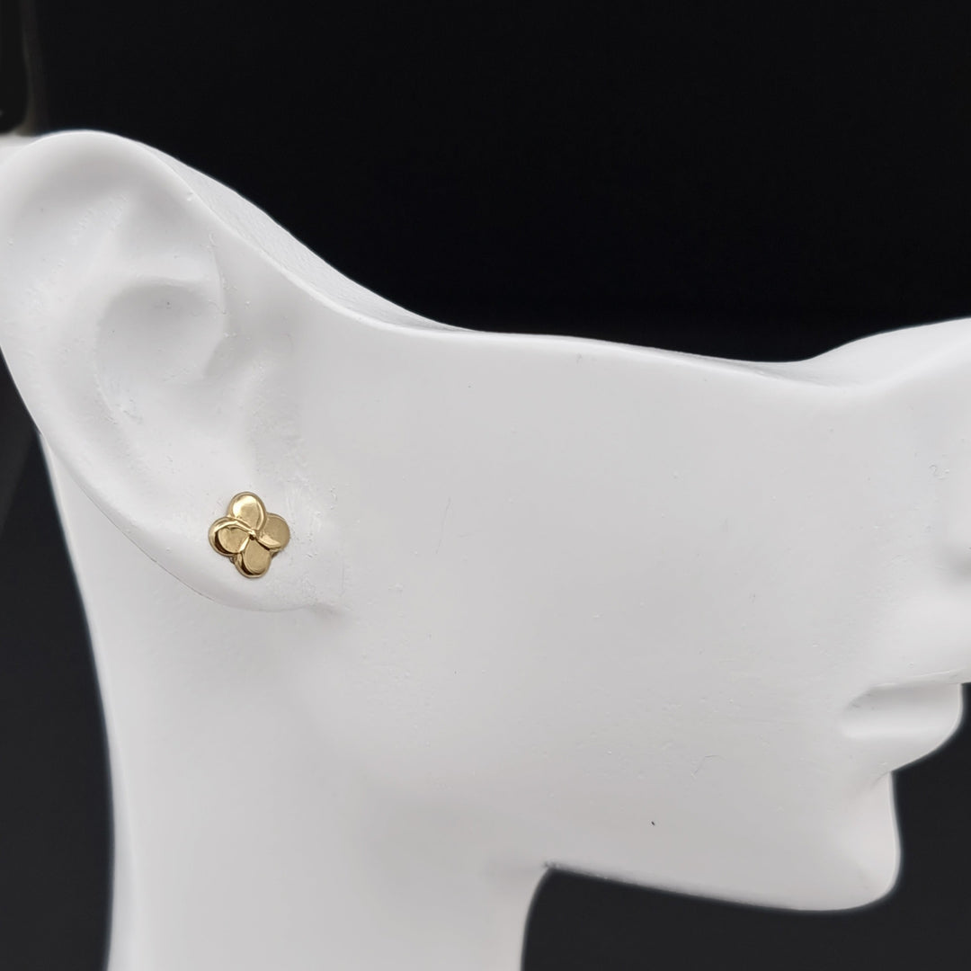 18K Real Gold Flower Earrings