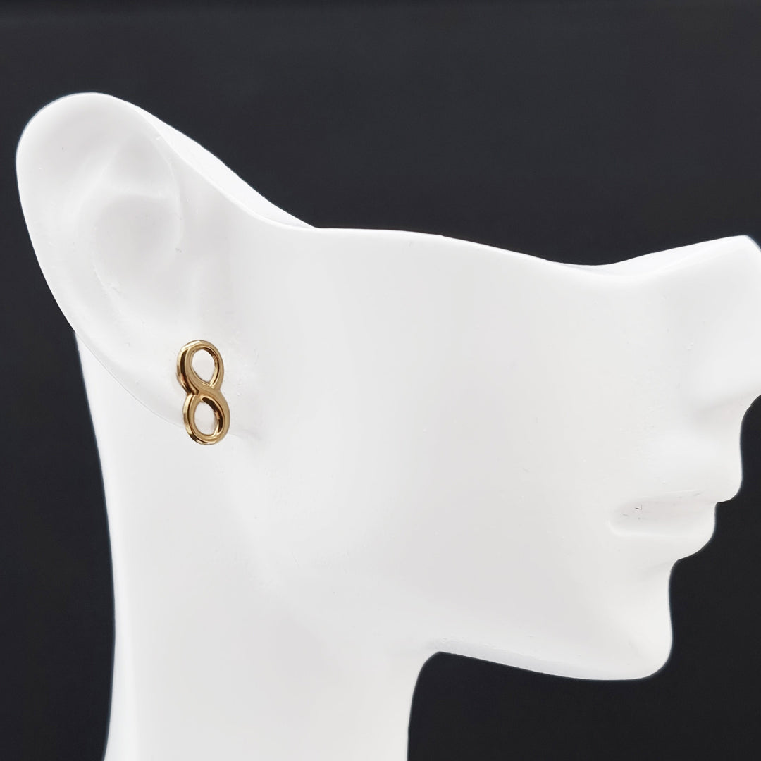 18K Real Gold Infinity Earrings
