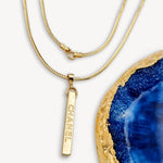 Load image into Gallery viewer, 18K Real Gold C.H Long Bar Necklace
