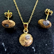 18K Solid Gold Fine Round Jewelry Set