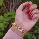Load image into Gallery viewer, 18K Real Gold Elegant Twisted Linked Bracelet
